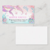 マーメイドベビーシャワーおむつラッフル 名刺 (正面/裏面)