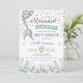 マーメイドベビーシャワーアンダーザシー招待状ビーチ 招待状 (スタンド正面)