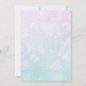 マーメイドベビーシャワーガールアンダーシーラベンダーティール(緑がかった色) 招待状 (裏面)