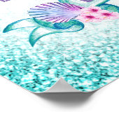 マーメイドベビーシャワーシンボルや象徴 ポスター (角)