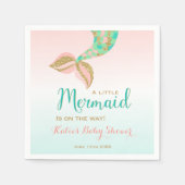 マーメイドベビーシャワーパーティーナプキンお洒落マーメイド スタンダードカクテルナプキン (正面)