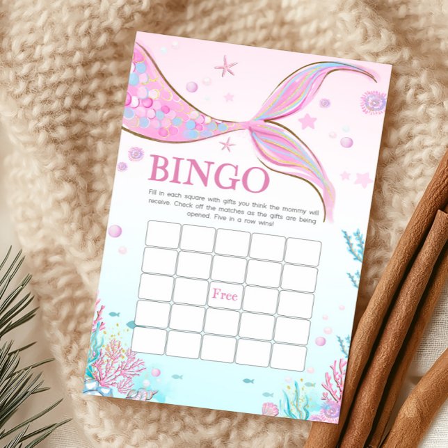 マーメイドベビーシャワービンゴゲーム (Under the Sea Baby Shower Bingo Game)