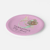 マーメイドベビーシャワーピンク航海の紙プレート ペーパープレート (アングル)