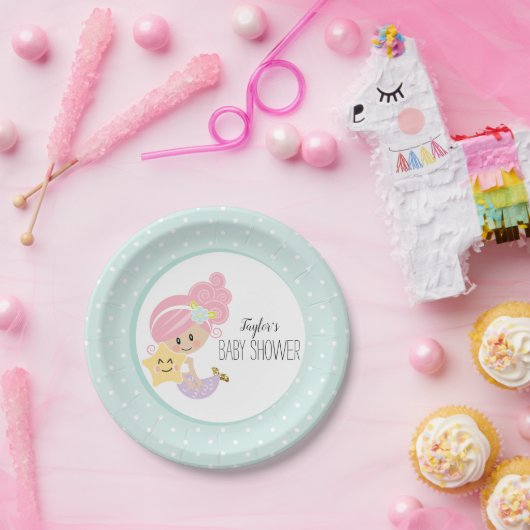 マーメイドベビーシャワープレートライトスキントーン ペーパープレート (パーティー)