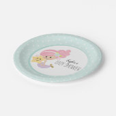 マーメイドベビーシャワープレートライトスキントーン ペーパープレート (アングル)