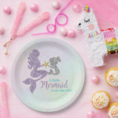 マーメイドベビーシャワーラベンダーティール（緑がかった色）紙プレート ペーパープレート (パーティー)