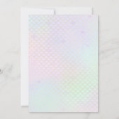 マーメイドベビーシャワー招待ラベンダー金ゴールドティール（緑がかった色） 招待状 (裏面)