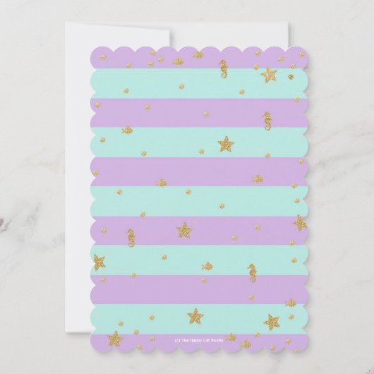 マーメイドベビーシャワー招待状カードガール 招待状 (裏面)