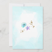 マーメイドベビーシャワー招待状ガール、海中 招待状 (裏面)