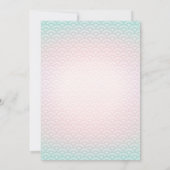 マーメイドベビーシャワー招待状ティール（緑がかった色）コーラル金ゴールド 招待状 (裏面)