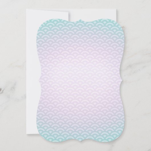 マーメイドベビーシャワー招待状ティール(緑がかった色)パープル金ゴールド 招待状 (裏面)