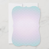 マーメイドベビーシャワー招待状ティール（緑がかった色）パープル金ゴールド 招待状 (裏面)