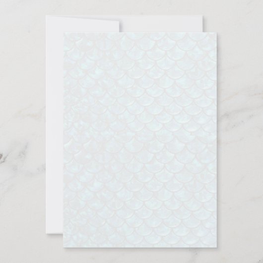 マーメイドベビーシャワー招待状ラベンダーとティール（緑がかった色） 招待状 (裏面)