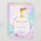 マーメイドベビーシャワー招待状リトルマーメイドベビー 招待状 (正面/裏面)