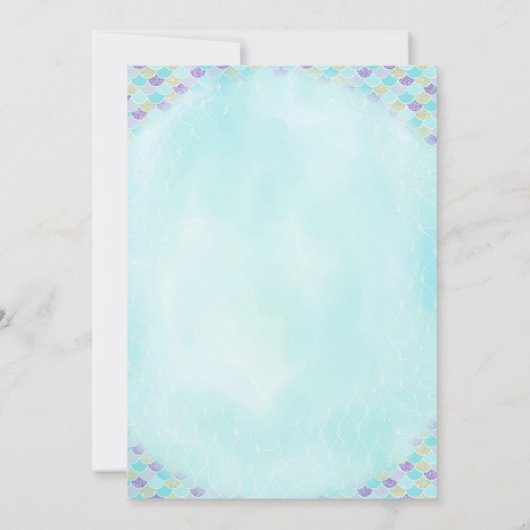 マーメイドベビーシャワー招待状散水 招待状 (裏面)