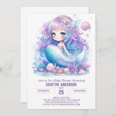 マーメイドベビーシャワー招待状 招待状 (正面/裏面)