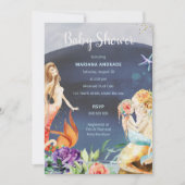 マーメイドベビーシャワー海アンダーシーガール 招待状 (正面)