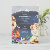 マーメイドベビーシャワー海アンダーシーガール 招待状 (スタンド正面)