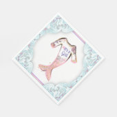 マーメイドベビーシャワー紙ナプキンス スタンダードランチョンナプキン (角)