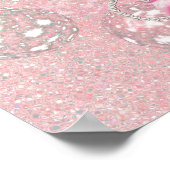 マーメイドベビーシャワー誕生日ウェルカムサインピンク ポスター (角)