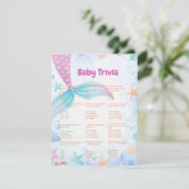 マーメイドベビートリビアゲーム赤ちゃんシャワーゲームカード 招待状 (スタンド正面)
