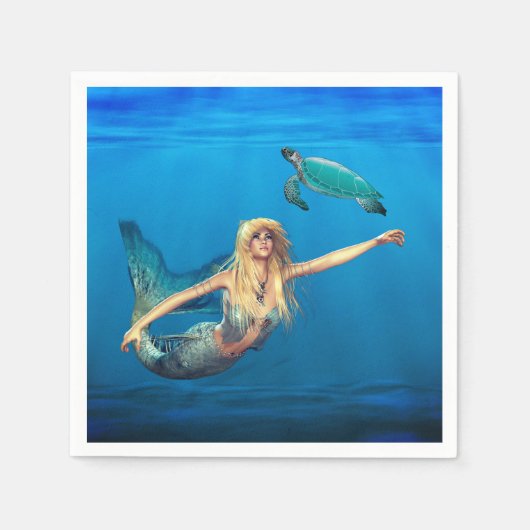 マーメイドペーパーナプキン スタンダードカクテルナプキン (正面)