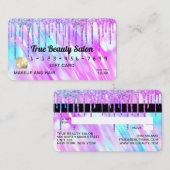 マーメイドホログラフィックグリッタードリップギフトクレジット 名刺 (正面/裏面)