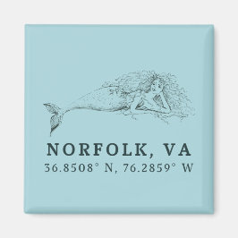 マーメイドボタンマグネット – ノーフォークVA座標 マグネット