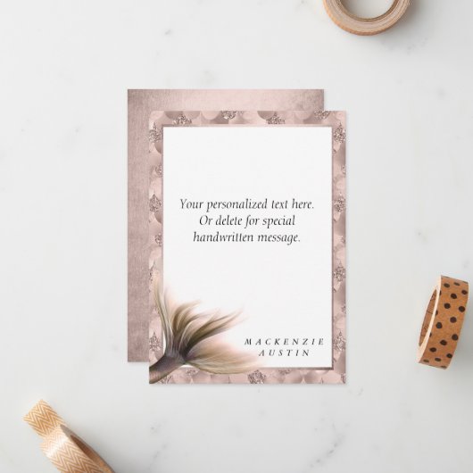 マーメイドポッシュテール |ダスティテラコッタピーチカスタム ノートカード (正面/裏面インサイチュ)