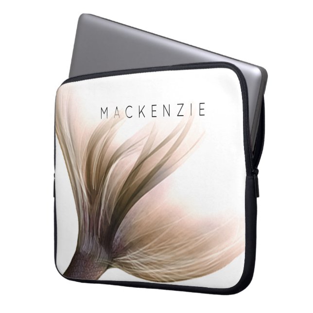 マーメイドポッシュテール |ダスティテラコッタピーチカスタム ラップトップスリーブ (正面左)