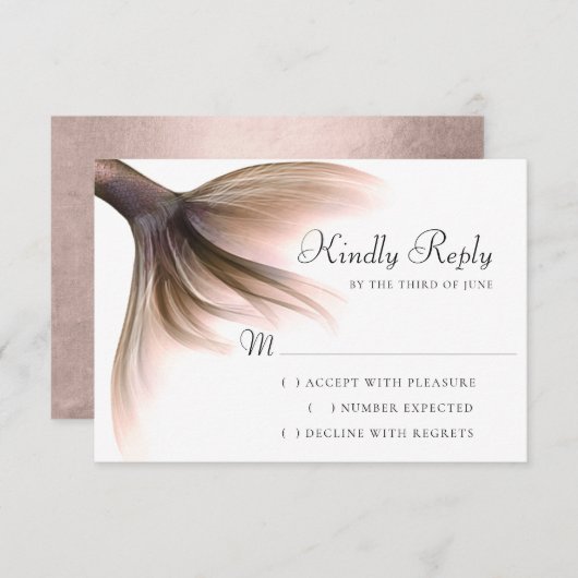 マーメイドポッシュテール |ダスティテラコッタピーチシェン 出欠カード (正面/裏面)