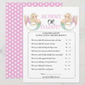 マーメイドマザー・トゥ・ビー。マミーまたはダディーポカドット 招待状 (正面/裏面)