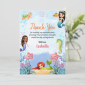 マーメイドマジカル誕生日ガールサンキューフラットカード サンキューカード (スタンド正面)