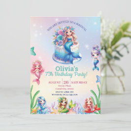 マーメイドマジカル7thバースデーパーティーガール 招待状