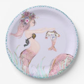 マーメイドママ赤ちゃんシャワー紙プレート ペーパープレート (正面)