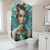 「マーメイドマリーナ1940年代のマーメイドズエレガンス」 シャワーカーテン (インサイチュ)