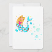 マーメイドマーキャットかわいい水の色1歳の誕生日 招待状 (裏面)