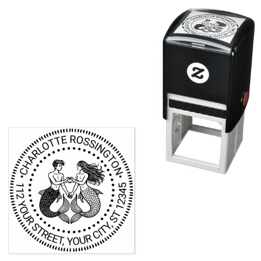 マーメイドマーマンスウィートアーツネーム差出人住所 セルフインキングスタンプ (インサイチュ)