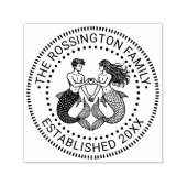 マーメイドマーマンスウィートアーツファミリー名日付Estd N セルフインキングスタンプ (デザイン)