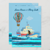 マーメイドミッション熱気球結婚船 招待状 (正面/裏面)