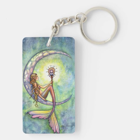 マーメイドムーンウォーター色マーメイドモリー・ハリソン・アート キーホルダー (裏面)