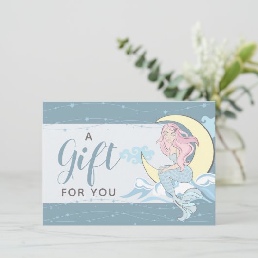 マーメイドムーンスターズ神秘的なギフト証明書カード 招待状 (スタンド正面)