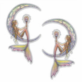 マーメイドムーンバイモリーハリソンファンタジーアート シール (正面)