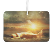 マーメイドムーンビーチと海金ゴールド茶色 カーエアーフレッシュナー (裏面)