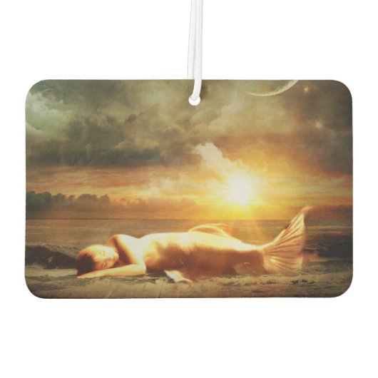 マーメイドムーンビーチと海金ゴールド茶色 カーエアーフレッシュナー (裏面)