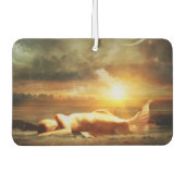 マーメイドムーンビーチと海金ゴールド茶色 カーエアーフレッシュナー (正面)