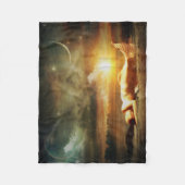 マーメイドムーンビーチと海 フリースブランケット (正面)