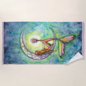マーメイドムーンファンタジーアートビーチタオル ビーチタオル (正面)