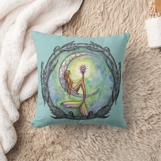 マーメイドムーンファンタジー装飾用クッション クッション (ブランケット)