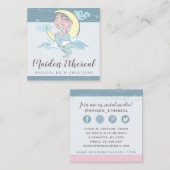 マーメイドムーン&スターズ神秘的サイレンのソーシャルメディア スクエア名刺 (正面/裏面)